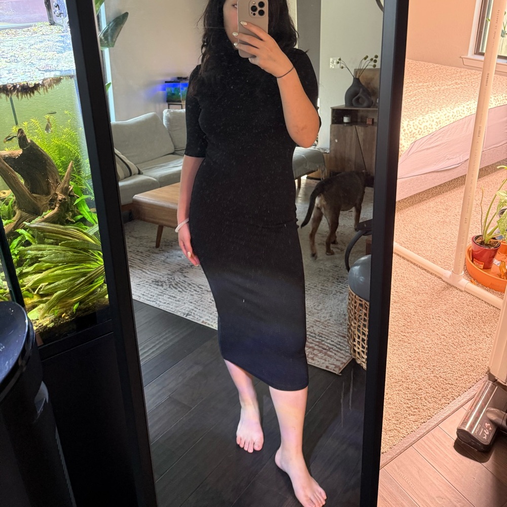 Zara Black Dress/Stretchy light knit dress